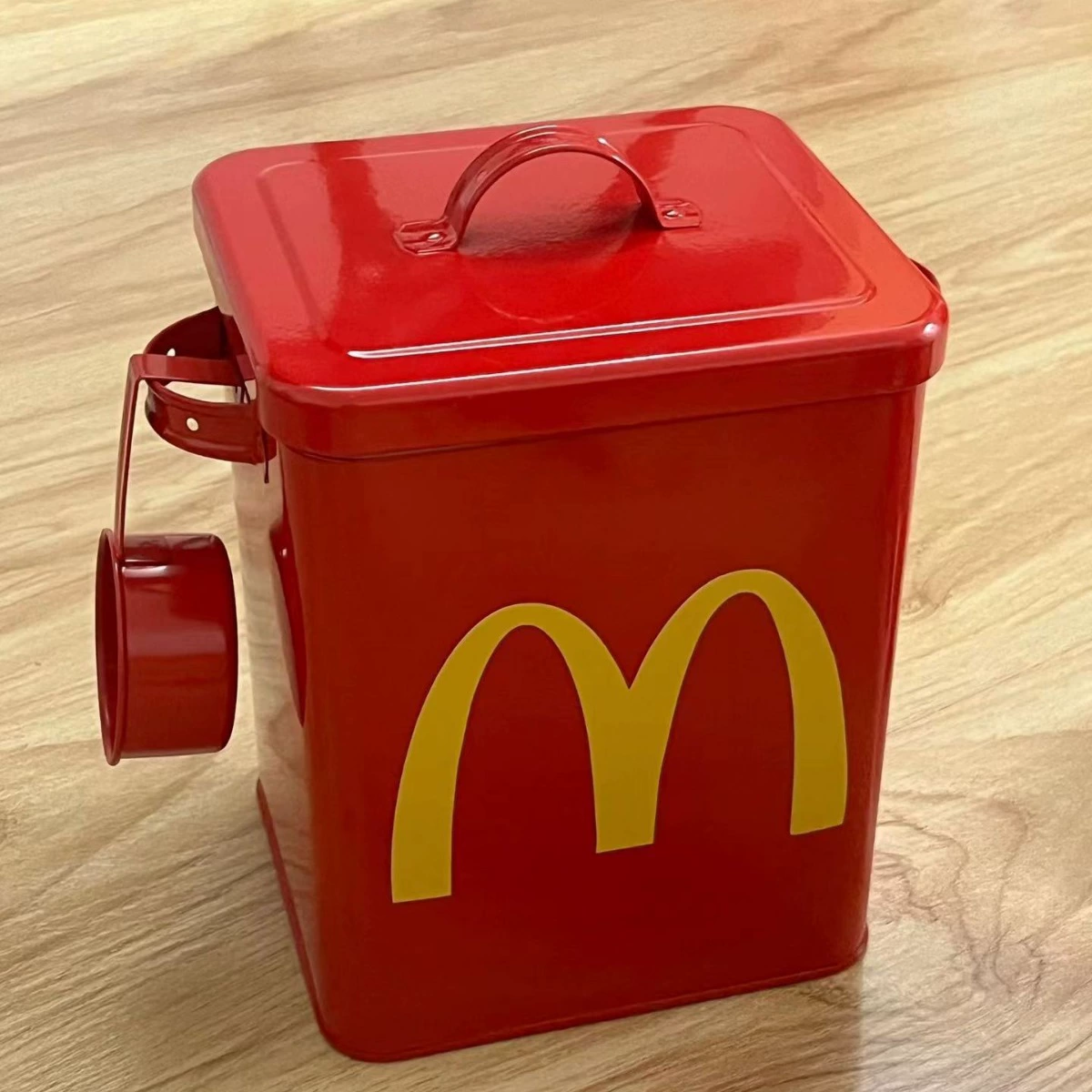 Коробка для хранения корма для кошек McDonald's в стиле Xiaohongshu, запечатанная, влагостойкая, сумка-бокс для хранения зерна, милая кошка M