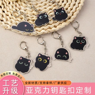 双层卡通文创亚克力挂件定制钥匙链挂饰动漫滴胶亚克力钥匙扣定制
