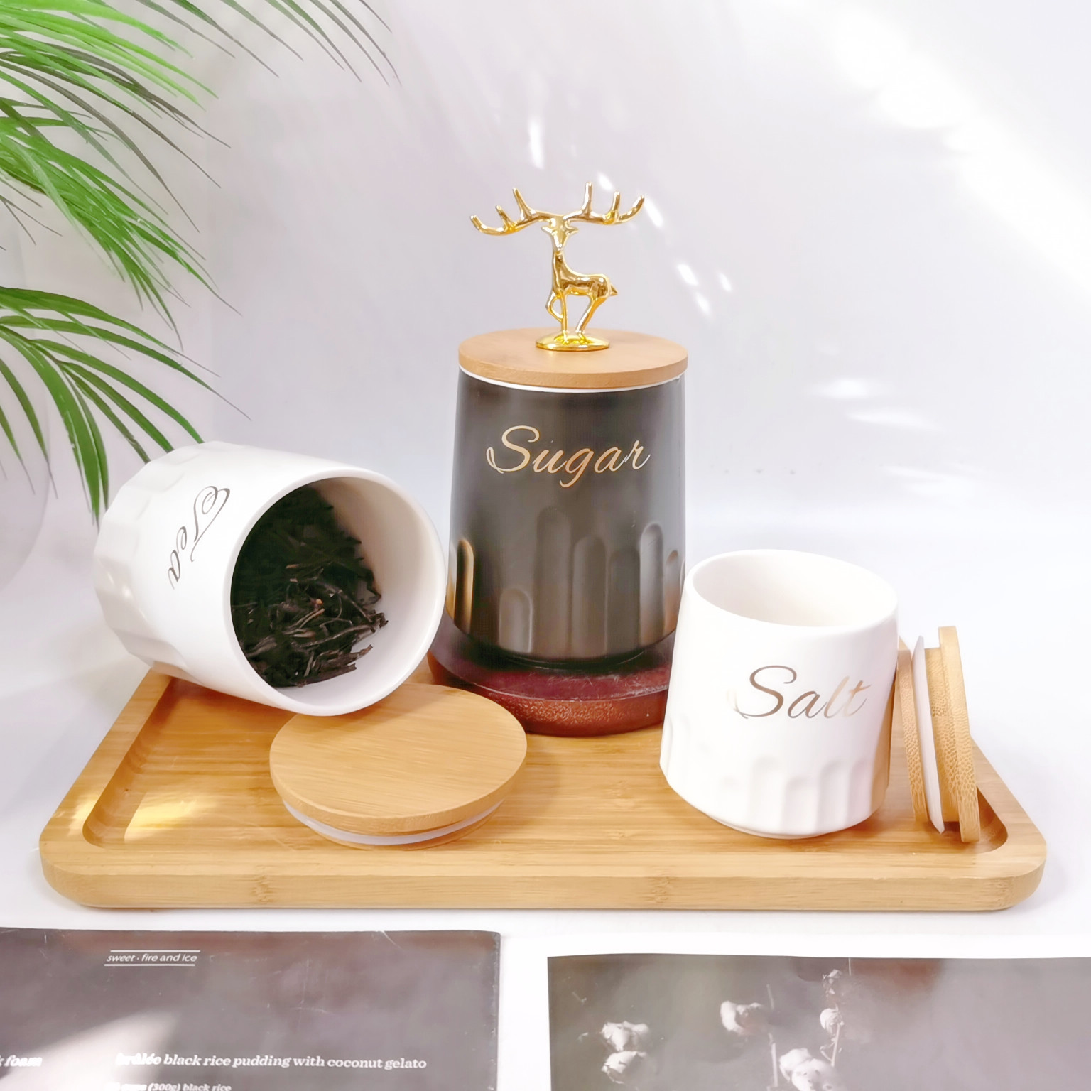 Comercio exterior Exportación cerámica sellado Jar traje cocina almacenamiento Jar condimento Jar café transfronterizo té Jar