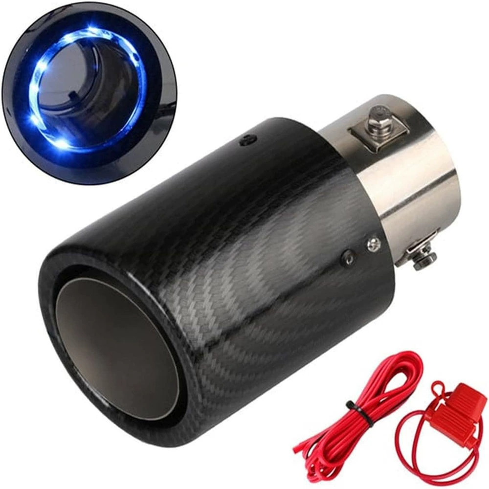 Cross-border car modification carbon fiber illuminated exhaust tail with high-temperature resistant LED lights modified car exhaust pipe fire-spouting tail