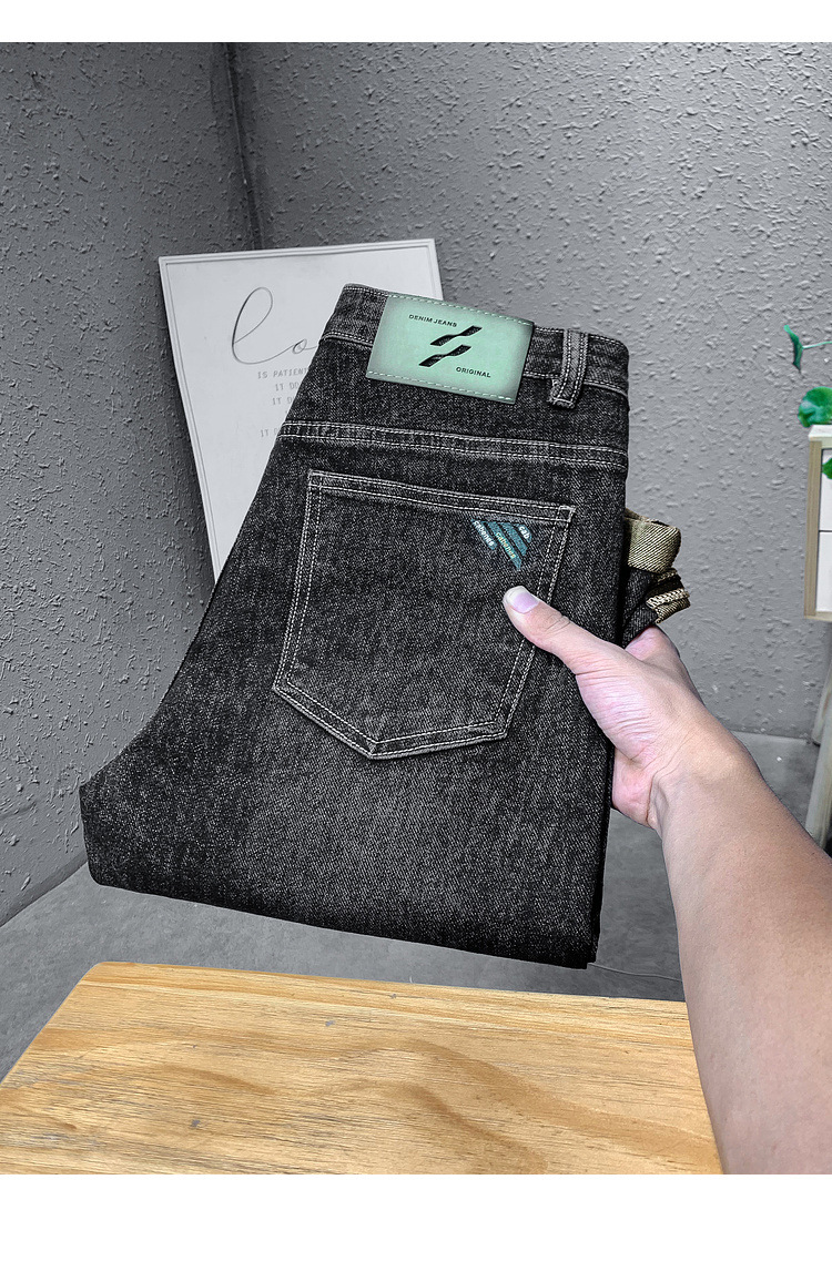 Jeans heren lente en herfst slim fit merkkwaliteit live-uitzending casual broek trend_voghion.com