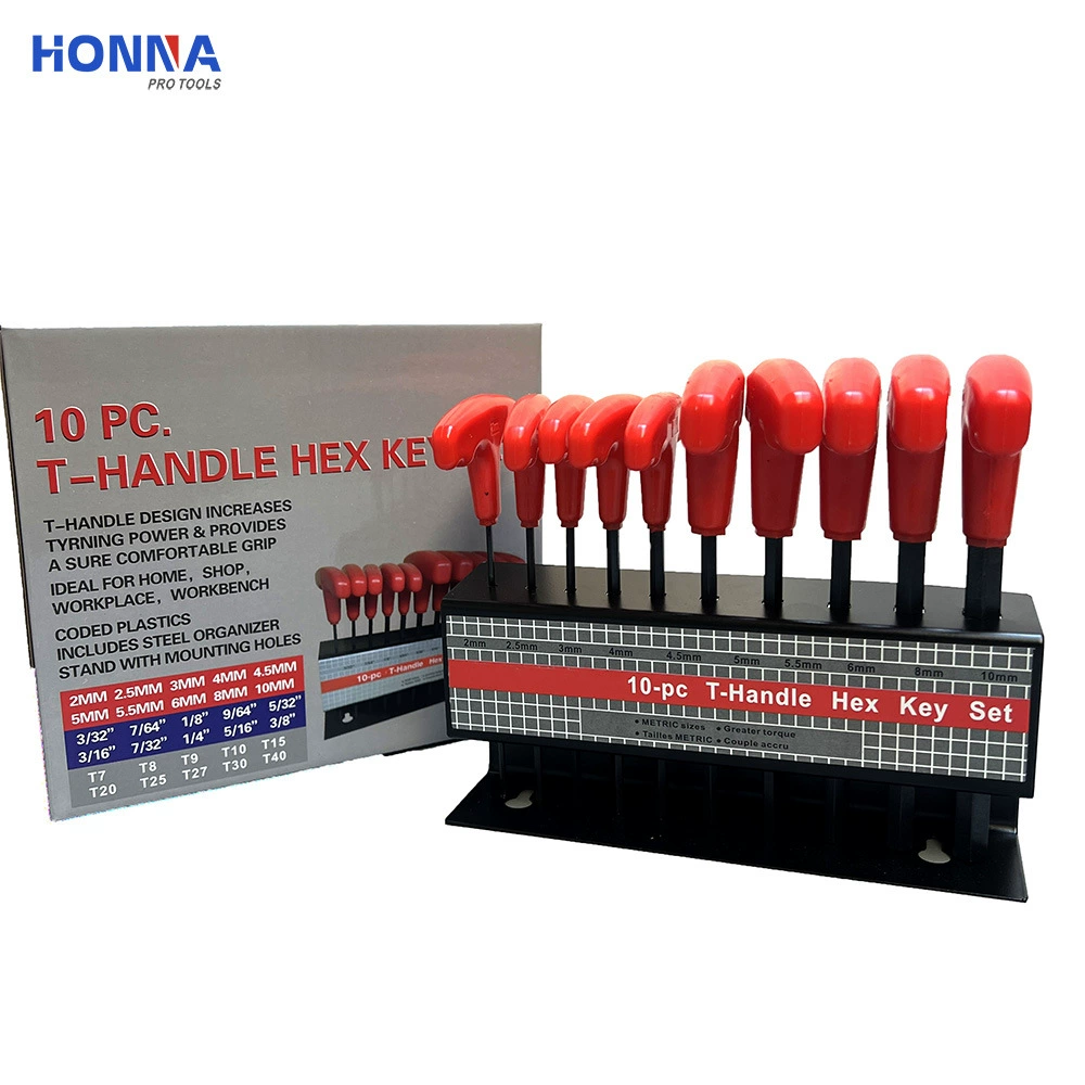 Метрический и английский шестигранный ключ T-типа Пластиковый шестигранный ключ L-типа с плоской головкой и ручкой Отвертка для обслуживания электроприборов