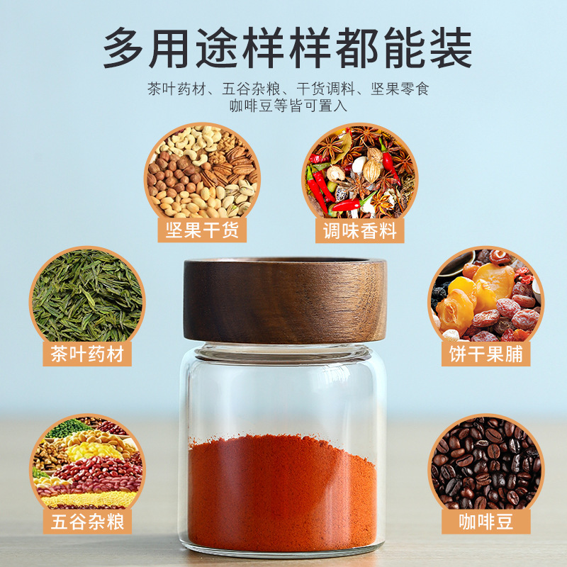 Almacenamiento de cocina al por mayor y sellado frasco de vidrio resistente al calor con alto contenido de borosilicato