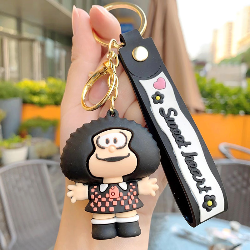 Cabeza de setas dibujos animados lindo mascota llavero exquisita muñeca colgante pareja mochila adornos pequeño regalo