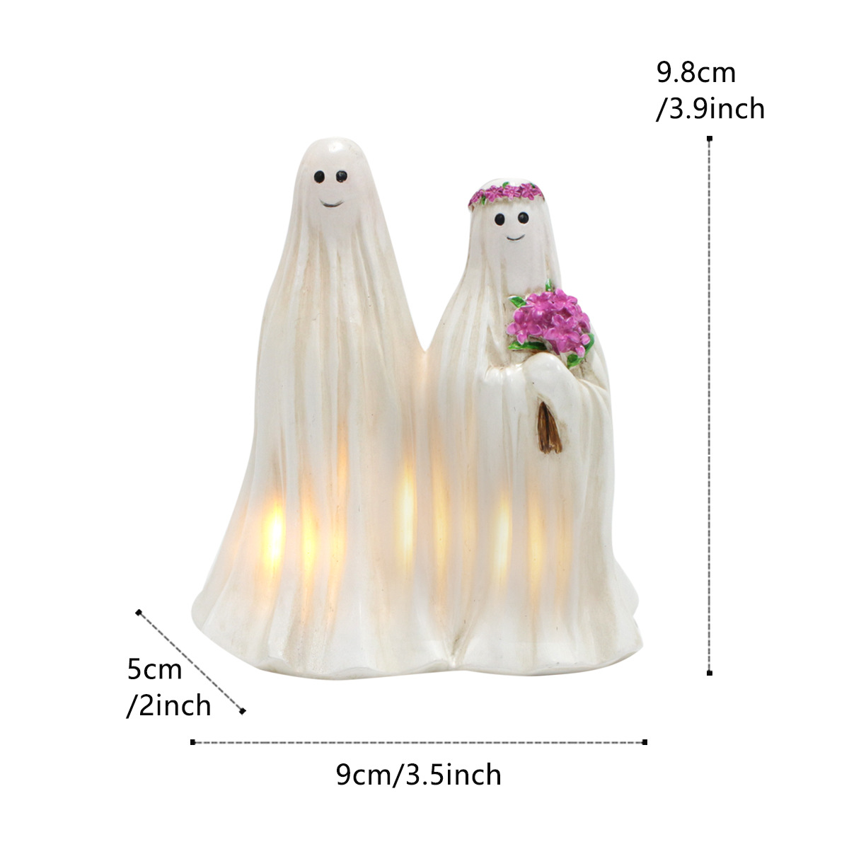 Halloween creative resin with lights ghost bride and groom ornaments ghost ghost skeleton party ghost festival ornaments now