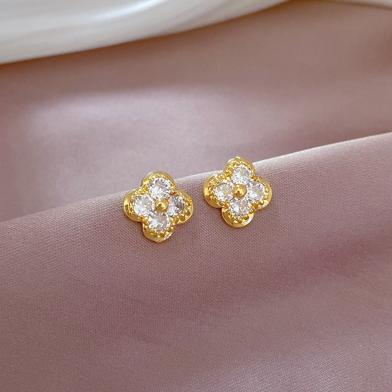 1 Pair Quantity Street Occasion Copper Electroplated Artificial Gemstones Sun Bow Knot Ear Studs For Women's