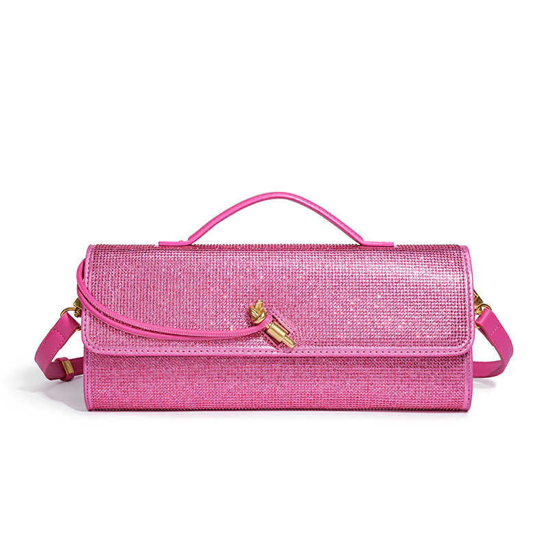 Trendige Diamant-Baguette-Abendtasche, Exquisite Horizontale Crossbody-Handtasche, Lange Geldbörse & Handytasche, Einschultrige Damenhandtasche – Detail 24