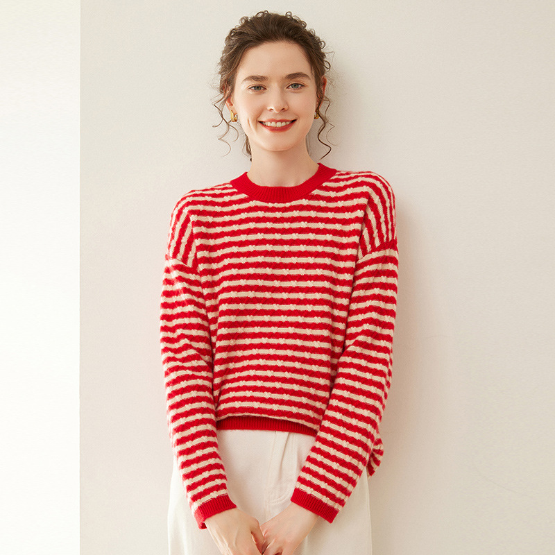 Cashmere demi-season keep warm knitted long-sleeve with a round…