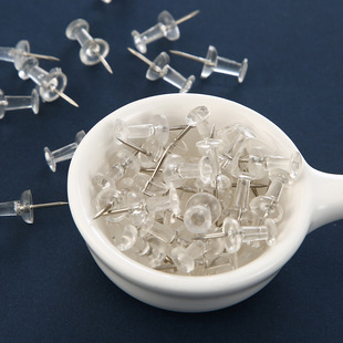 Transparent pushpin seamless tack decorative cork photo wall press nail office stationery I-shaped nail wholesale