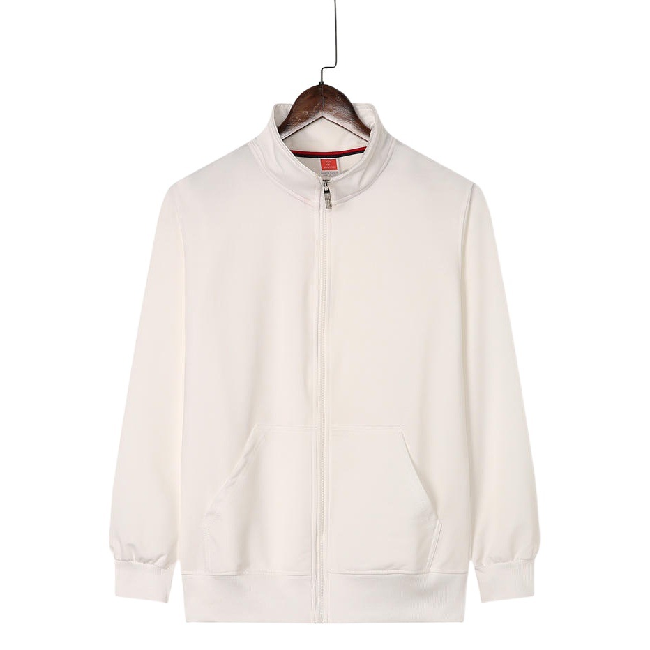 Autumn and winter cardigan sweater custom printed logo stand collar zipper work clothes class uniform sports meeting fleece-lined workwear jacket