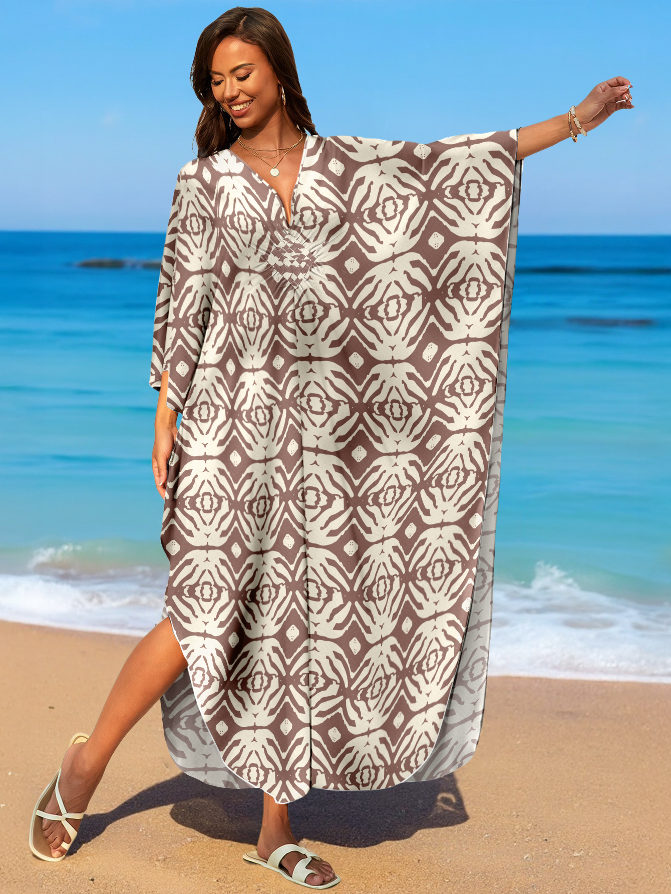 25 años nuevo blusa de playa tejida de rayón transfronterizo vestido de vacaciones bikini camisa de protección solar MB247