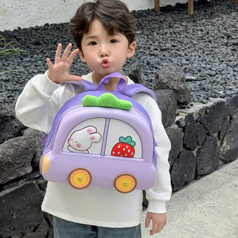 Hermosos coches de fresa, mochila de huevo ligera para niños y niñas, jardín de infantes, mochila escolar para bebés, nueva mochila infantil