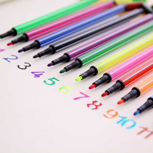 New cartoon cute student creative washable watercolor pens for children and students graffiti painting color brushes stationery batch