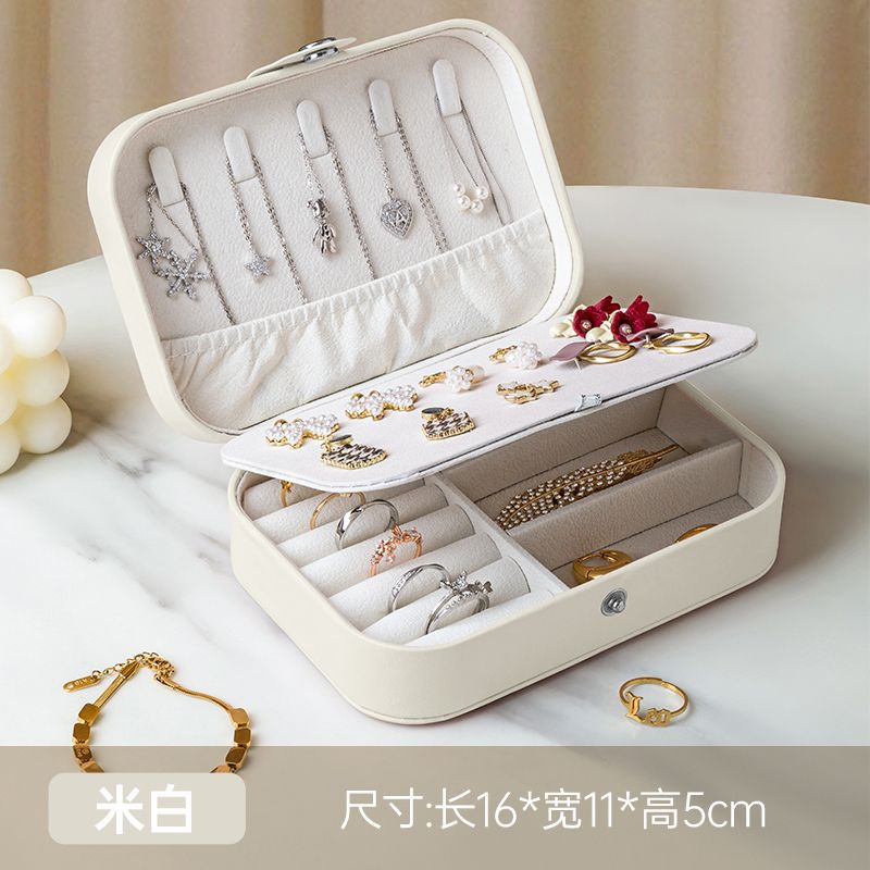 Caja de almacenamiento de joyas de oro transfronteriza Pendientes antioxidantes Caja de joyería Anillo Caja de collar Caja de almacenamiento Mini