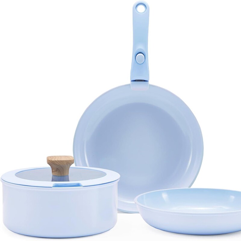 Blue Pots and Pans suit Detachable Handle Non-stick Ceramic Cookware suit Kitchen Cooking Oven Dishwasher Blue Pots and Pans suit Detachable Handle Non-stick Ceramic Cookware suit Kitchen Cooking Oven Dishwasher