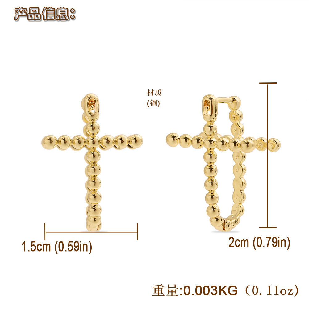 Punk Copper Cross Fashion Earrings display picture 1