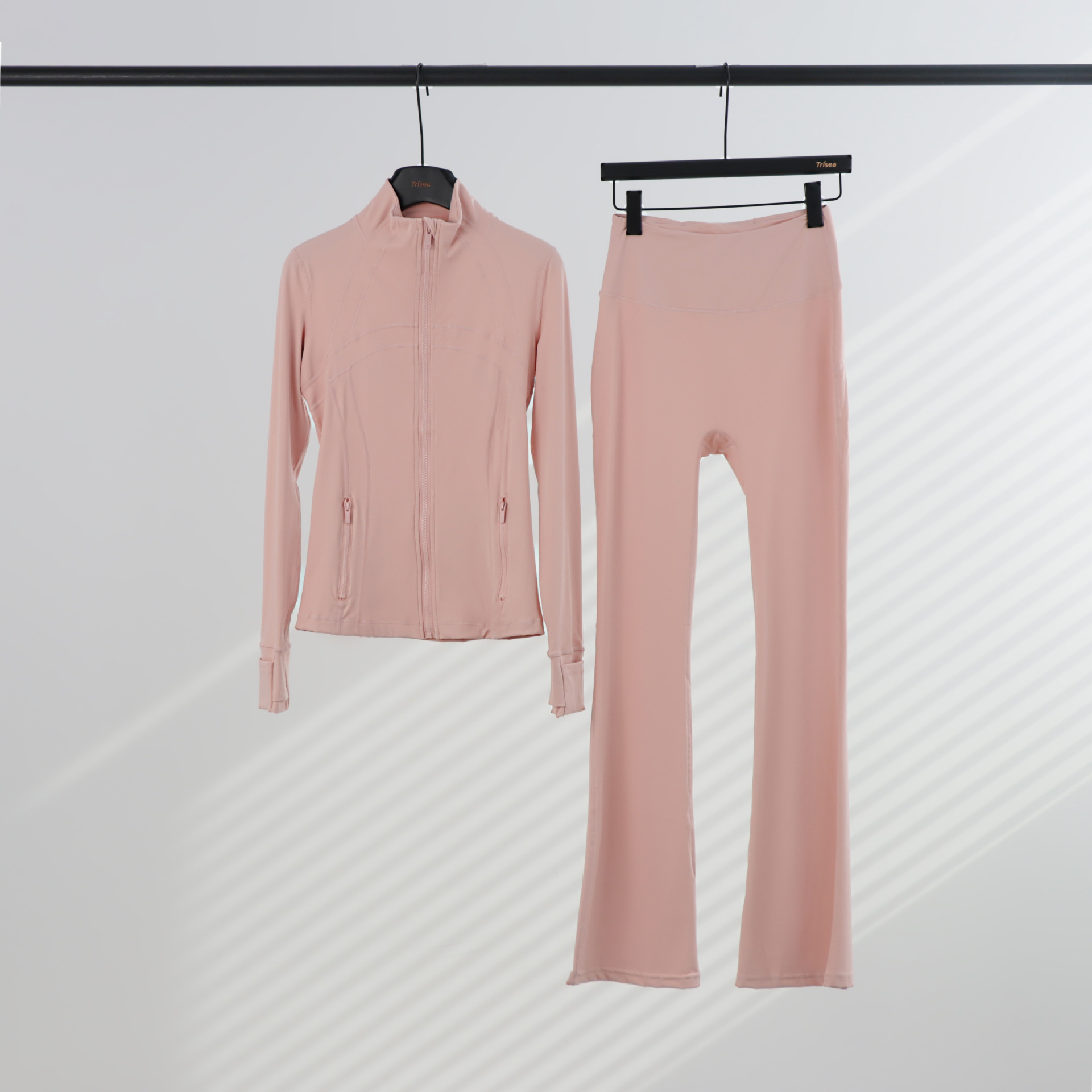 LULU chaqueta de cuello de喇叭 con cremallera, chaqueta de cuerpo, chaqueta de yoga elástica, mujer