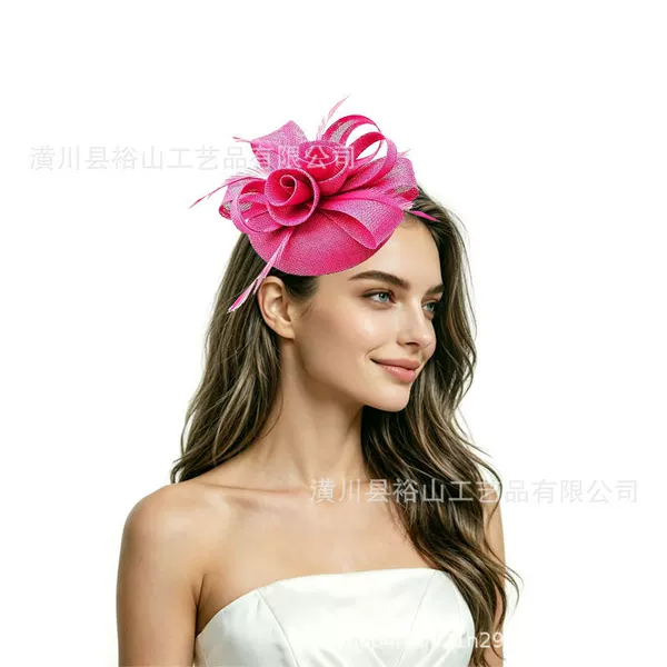 Amazon's best-selling European and American bridal headwear, vintage mesh fascinator, faux linen hair accessory, horse racing club fascinator, suitable for cross-border sales