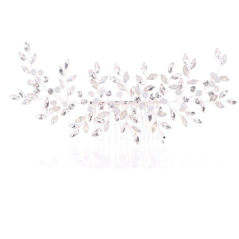 Joyería nupcial de Europa y América Venta caliente hecha a mano de cristal de pelo peine de inserción peine nupcial boda perla tocado accesorios ventas directas de la fábrica