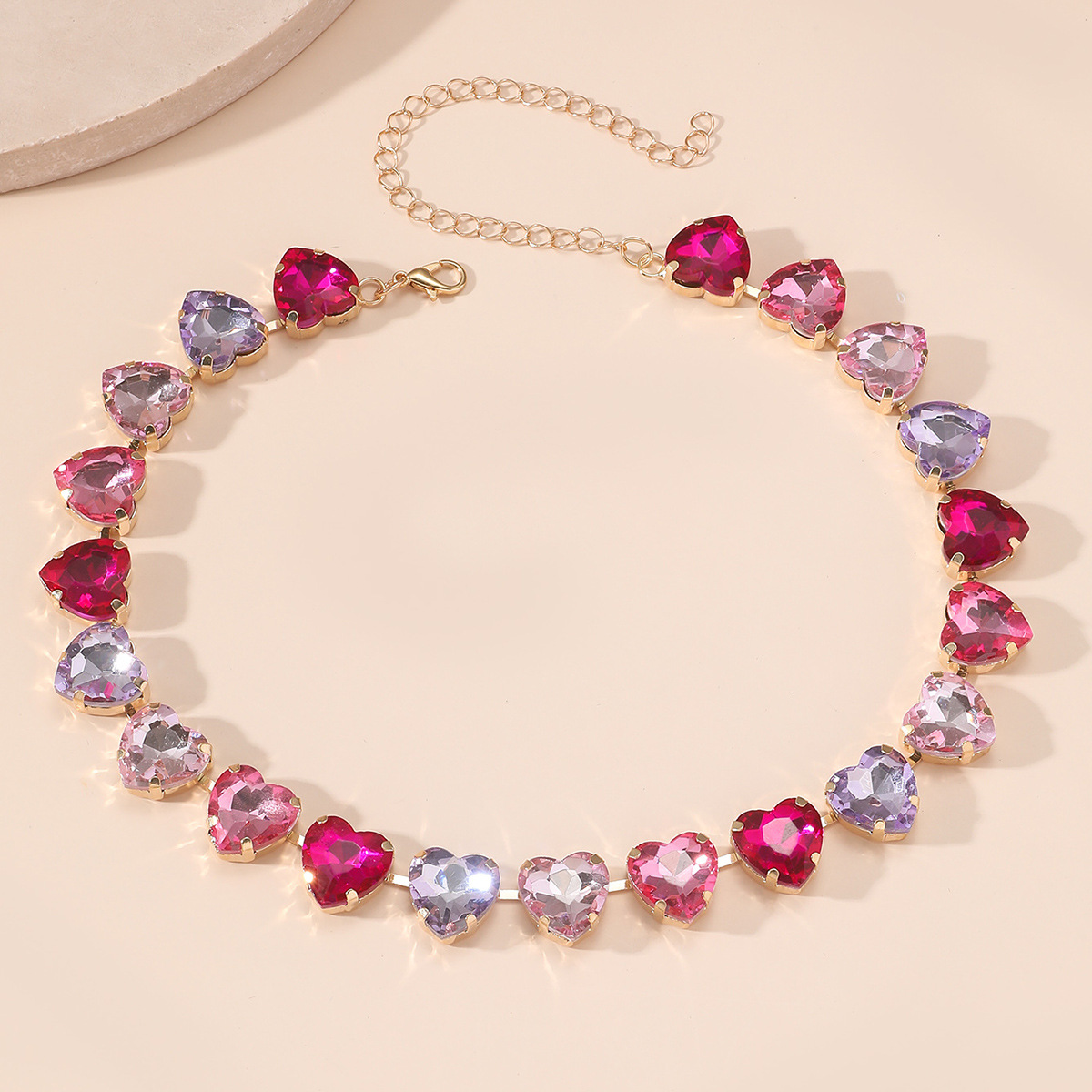 Sweet Geometric Artificial Crystal Ferroalloy Cable Chain Choker Wholesale display picture 16