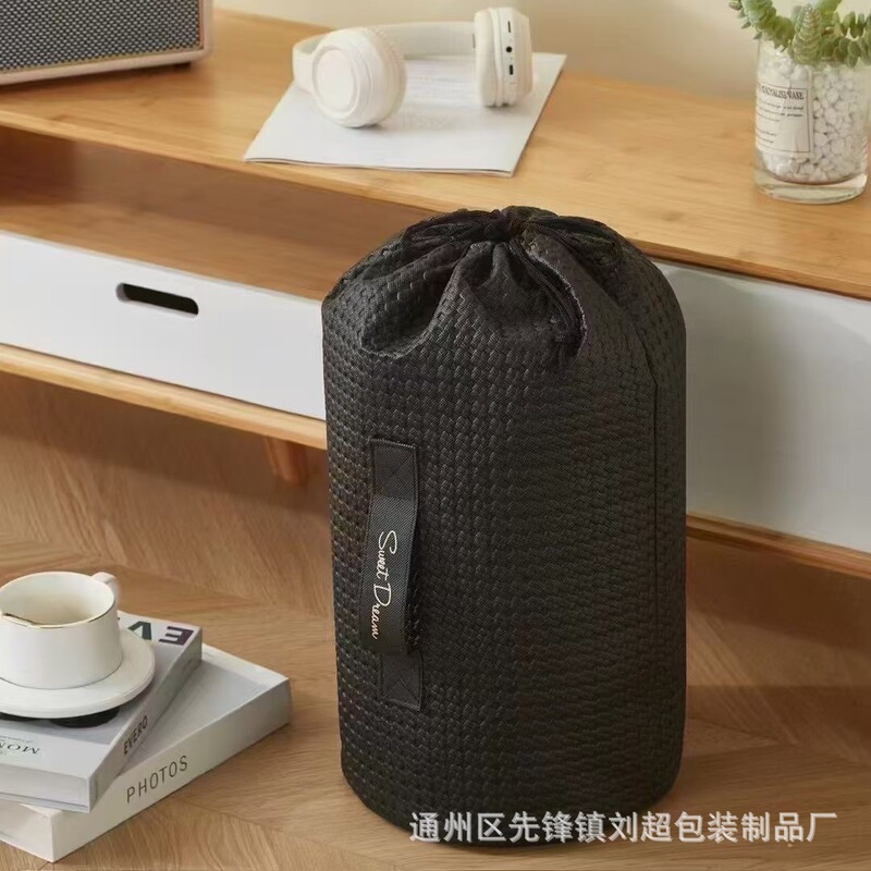 不織布袋束袋丸底直筒収納袋円筒環境保護ロープ袋布団収納袋包装袋|undefined