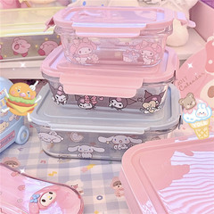 Japanese-style glass sealed Kurome cinnamon dog lunch box crisper food sealed student lunch box with lid