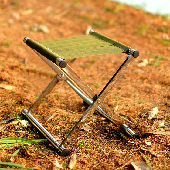 Thickened Folding Stool Convenient Stainless Steel Mazar Outdoor Fishing Chair Stall Barbecue Stool Household Small Bench Lightweight