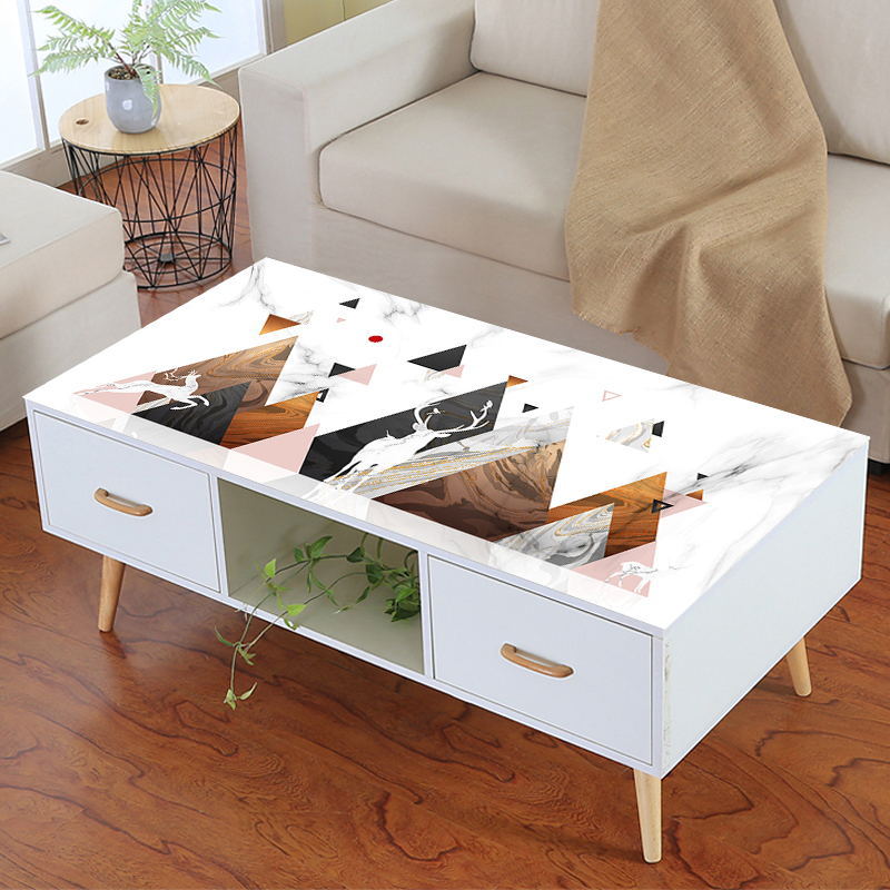 wholesale Chinese style Foreign trade Can be customized tea table transparent printing Soft Glass pvc tablecloth household tea table table Table cloth