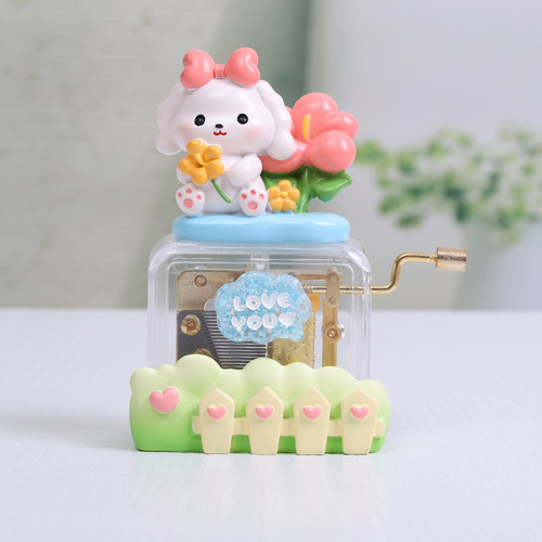 Sweetheart Little Pet Music Box Cartoon Frog Dinosaur Hand Music Box Girl’s Birthday Chinese Valentine’s Day Gift