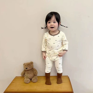 ins春秋男女宝宝韩版碎花秋衣秋裤家居服婴儿舒适居家睡衣两件套