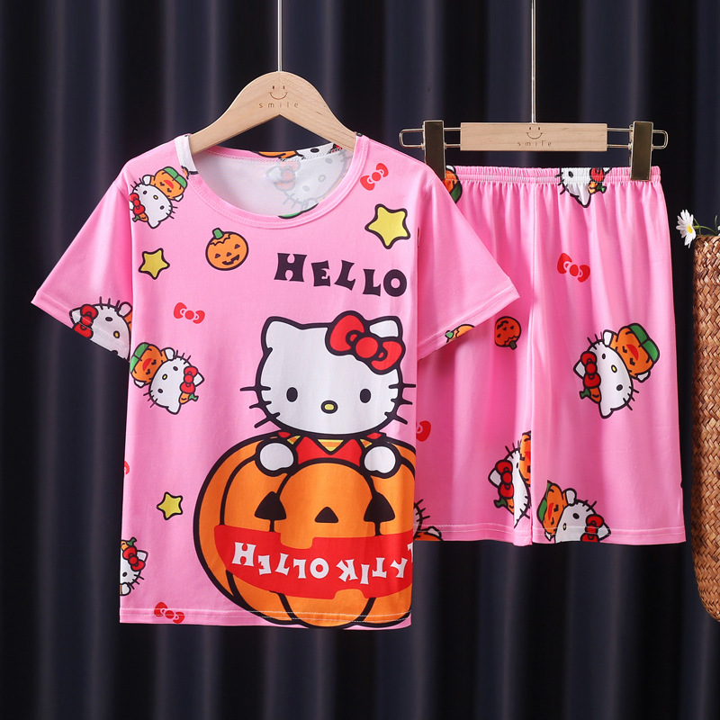 S dual short set-pumpkin cat