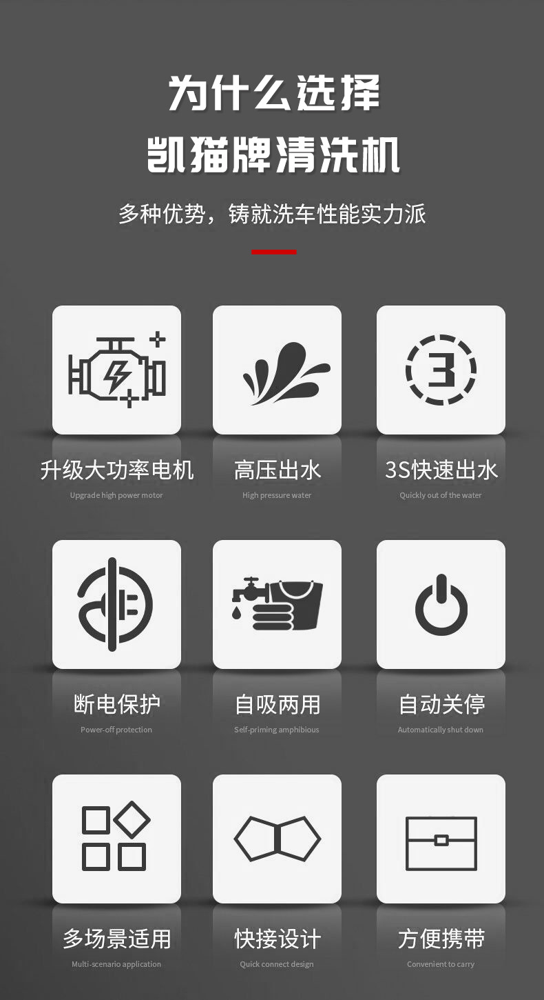 Kaimo Brand Household Car Washer Household High Pressure Washer Large Water Self-priming Car Washer Portable Car Washer Water Pump
