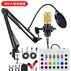 48v大振膜聲卡F11英文聲卡設備直播全套手機唱歌電腦錄音專業聲卡