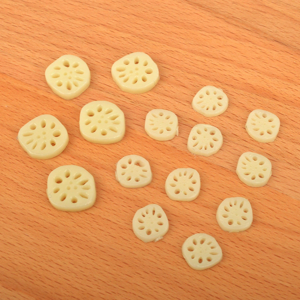 Миниатюрные игрушки для еды, имитация еды, миниатюрные сцены, игрушки для еды, аксессуары для ювелирных изделий своими руками, ломтики корня лотоса диаметром 1,5 см, ингредиенты для мини-горячего горшка