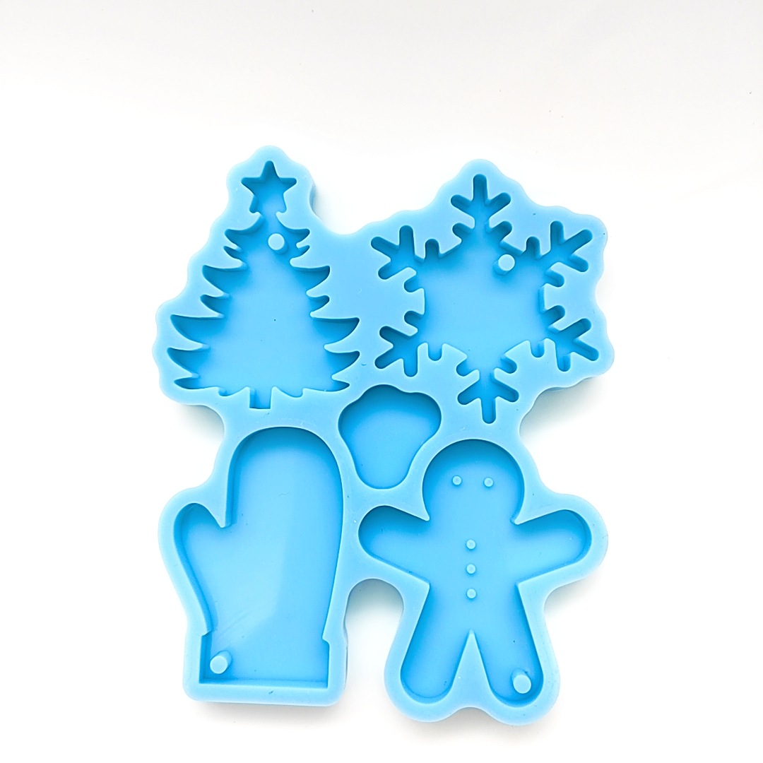 圣诞节装饰钥匙扣背包挂件diy雪花手套姜饼人模具集合diy钥匙扣模