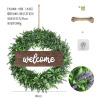 Customized hemp rope+hook simulation plant flower ring cross -border home doors and windows hanging decoration simulation green plant fake flower ring