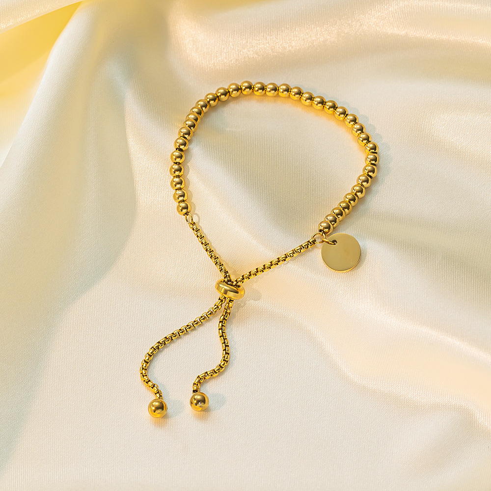 18K Real Gold Plated Plating Material Hip-Hop Retro Heart Shape Flower Bow Knot Titanium Steel Bracelets In Bulk