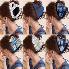 女性用のハイエンド三角グリッパー、2025年の新しいスタイルのヘアピン、後頭部のシャーククリップ、エレガントでファッショナブルなヘアピンとヘッドバンド