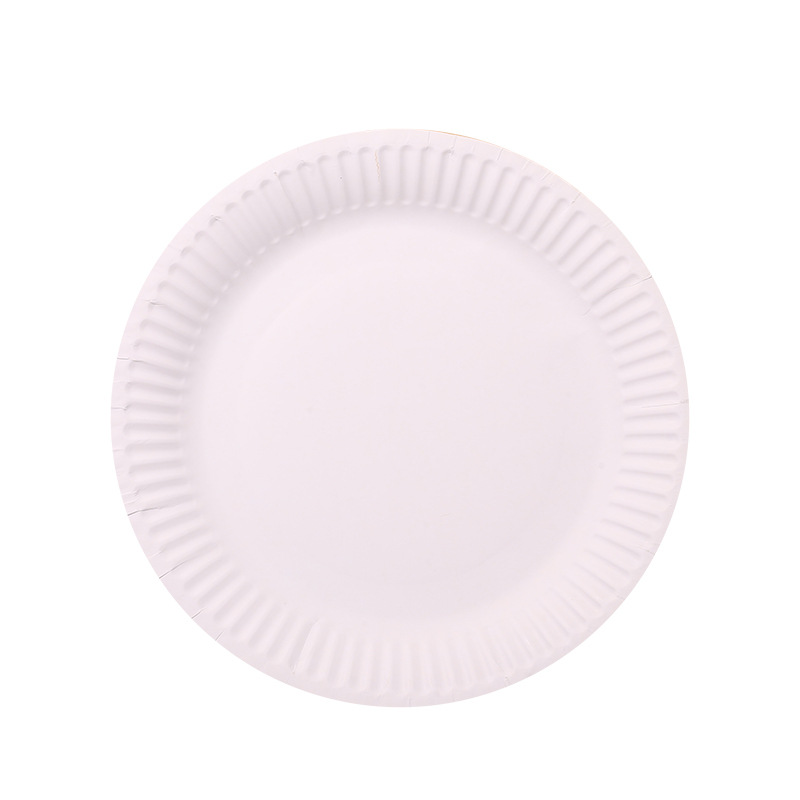 [10 packs] Placa de papel desechable blanco de los niños de la placa de papel del jardín de infantes a mano