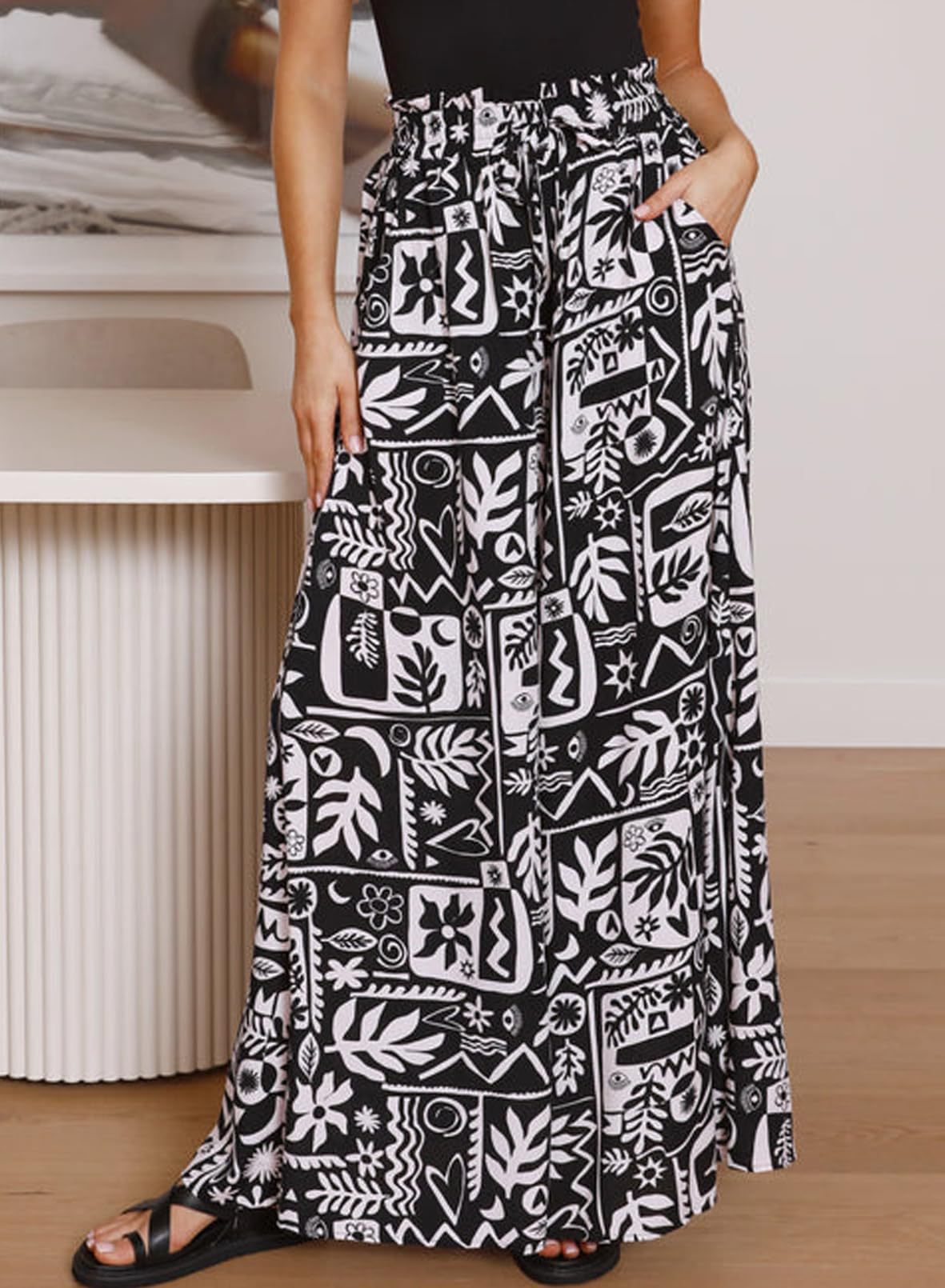 354g Weight Full Length Pants Length Spandex, Polyester Fabric Type High Waist Waist Line Casual Pants Pants Type Holiday, Daily Occasion Loose Fit Type Flower Pattern Summer Season Women's Gender Casual Style Women's Holiday Daily Casual Flower Full Length Casual Pants 18