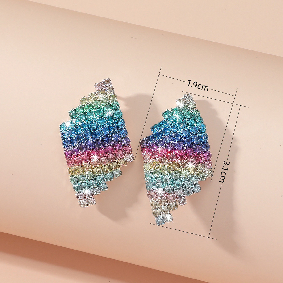 1 Pair Luxurious Geometric Plating Inlay Alloy Rhinestones Earrings display picture 3