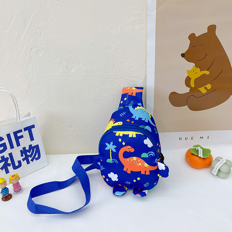 Bolso de pecho para niños 2022 primavera y verano nuevo bolso de hombro impreso de dibujos animados para niños y niñas lindo dinosaurio pequeño bolso de hombro moda