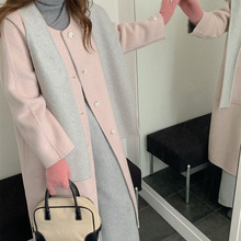 斯卡露2025新款秋冬毛呢外套中长款小个子赫本风高级感羊毛大衣