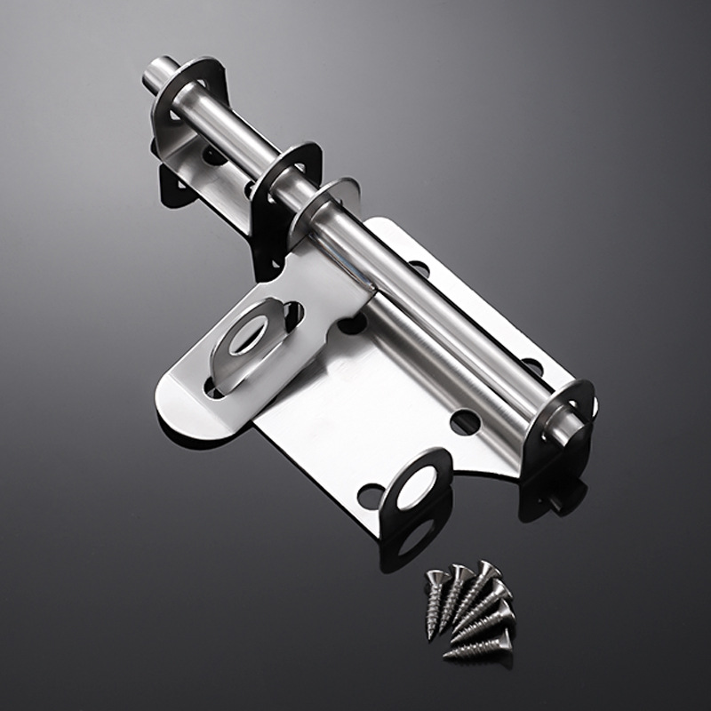 不鏽鋼門牛插銷鎖扣重型可掛鎖門栓老式左右鎖牌明裝加厚防盜門閂