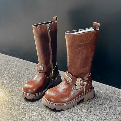 Martens, демисезонные детские модные высокие сапоги, подходят для подростков, в корейском стиле