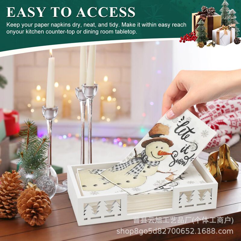 Wooden Christmas Paper Towel Holder Kitchen Decorative Napkin Holder Bathroom Guest Towel Rack Table Disposable Hand Towel Tray Wooden Christmas Paper Towel Holder Kitchen Decorative Napkin Holder Bathroom Guest Towel Rack Table Disposable Hand Towel Tray
