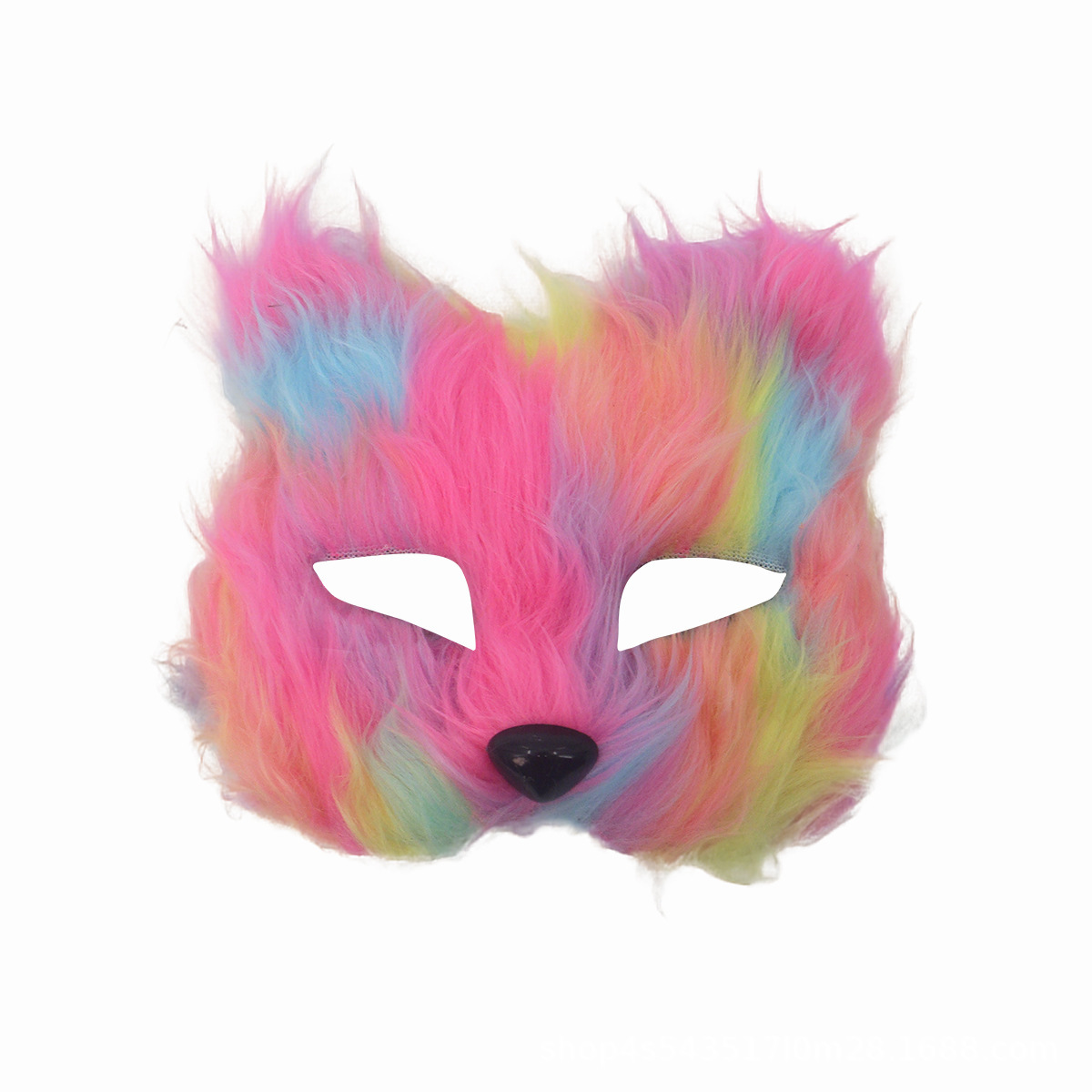 Halloween nueva máscara de gato de fuego transfronterizo props de baile de maquillaje cosplay peluche zorro mitad de cara máscara