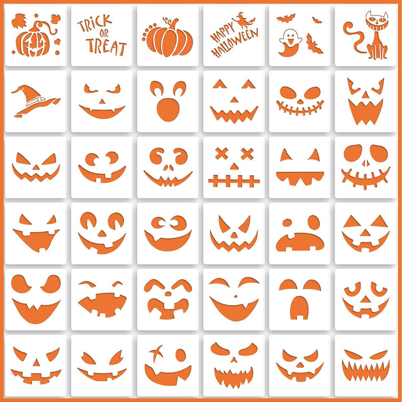 Cross-Border Amazon Popular Halloween Theme Cut Out DIY Painting Template Pet Easy to Clean and Reusable