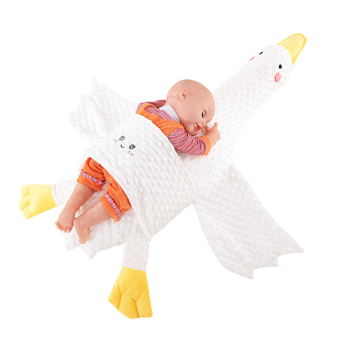 Newborn belly sleeping pillow, airplane hold exhaust pillow, big white goose doll comfort pillow with removable and washable liner, cross-border