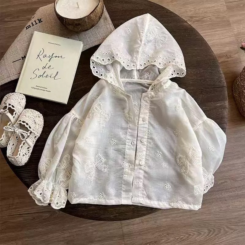 Mori ropa de protección solar para niñas verano 2025 nueva chaqueta para niños estilo delgado seda de hielo bebé femenino ligero estilo occidental